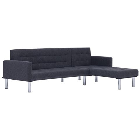 Divano Letto A Forma Di L Grigio Scuro In Poliestere - Foto 2