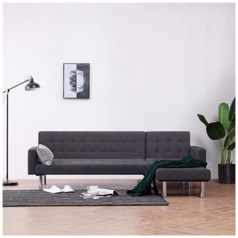 Divano Letto A Forma Di L Grigio Scuro In Poliestere - Foto 1