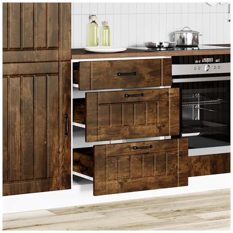 Base Da Cucina Lucca Rovere Fumo In Legno Multistrato - Foto 3