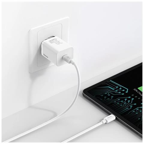 Caricabatteria Rete 30w Con 1 Porta Usb-c Per Tablet, Ipad, Smartphone White - Foto 4