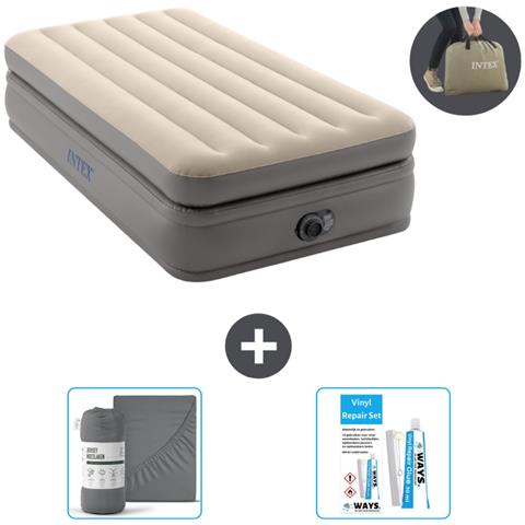 Set Materassino Gonfiabile - 191x99x51 Cm - Grigio - Include Accessori Coordinati Cb20 - Foto 1