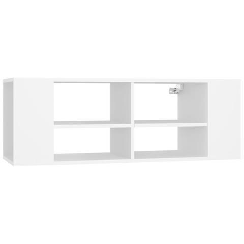 Lusso Casadino -  Armadietto Tv Da Parete Bianco 102x35x35cm In Legno Multistrato - Foto 1