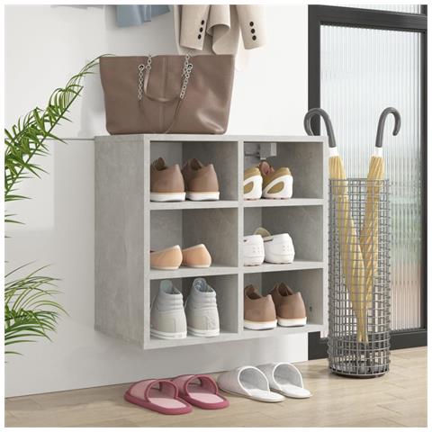 Scarpiera Grigio Cemento 52,5x30x50 Cm - Foto 8