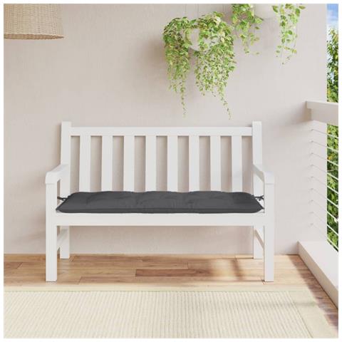 Cuscino Panca Giardino Antracite Mélange 120x50x7 Cm Tessuto - Foto 2