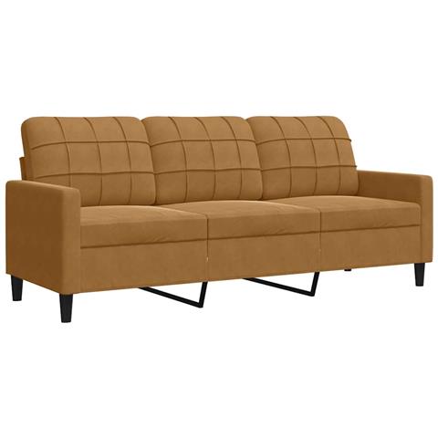 Set di Divani 3 pz con Cuscini Marrone in Velluto - Foto 2