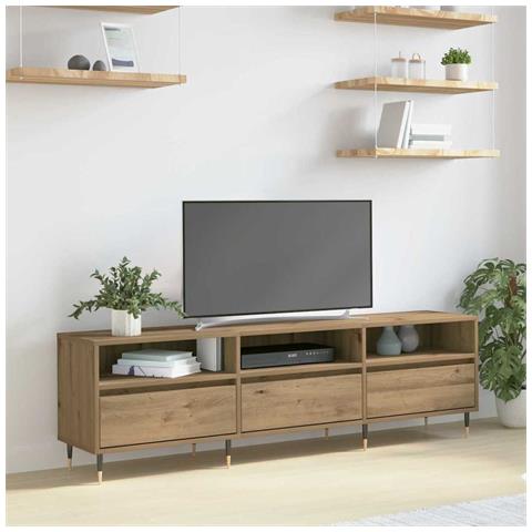 Mobile TV Rovere 150x30x44.5 cm Legno - Foto 2