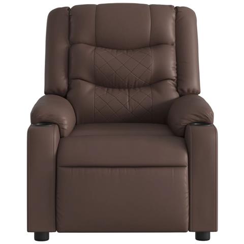 Poltrona Reclinabile Elettrica Marrone in Similpelle - Foto 9