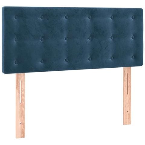 Letto a Molle Materasso e LED Blu Scuro 120x190 cm in Velluto - Foto 9