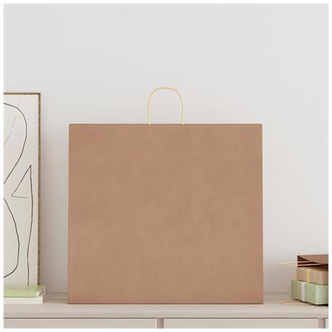 Sacchetti di Carta 250 pz con Manici Marrone 54x15x49 cm - Foto 2