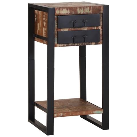 Supporto Telefonico Multicolore 40x40x80 cm Legno Massello Recuperato - Foto 1
