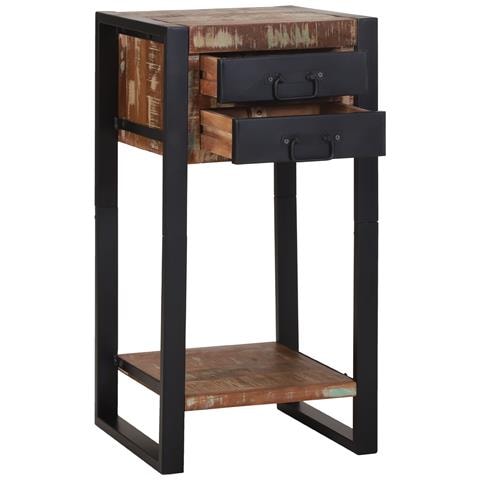 Supporto Telefonico Multicolore 40x40x80 cm Legno Massello Recuperato - Foto 2