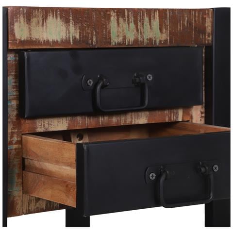 Supporto Telefonico Multicolore 40x40x80 cm Legno Massello Recuperato - Foto 9