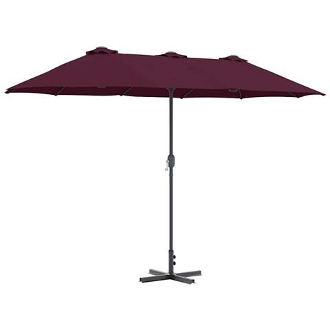 Ombrello da giardino Rosso bordò 370 x 197 x 239 cm - Foto 1