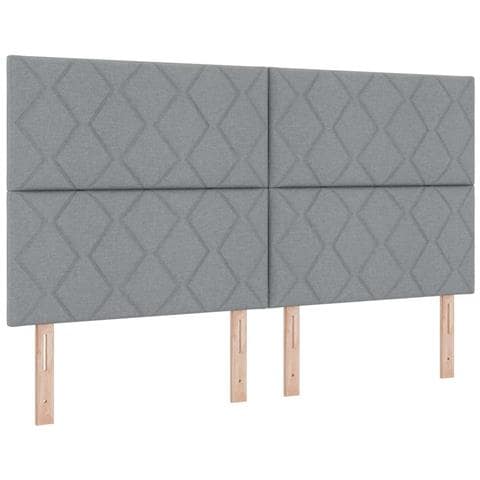 Letto a molle con materasso Grigio chiaro 180 x 200 cm Tessuto - Foto 1