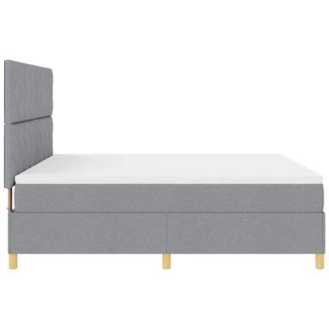Letto a molle con materasso Grigio chiaro 180 x 200 cm Tessuto - Foto 9