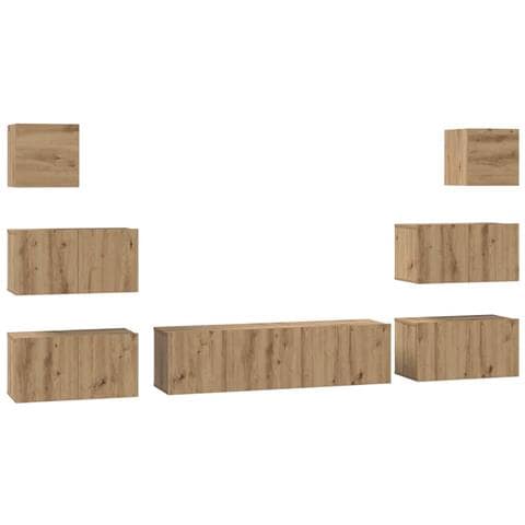 Set mobile TV 8 pcs rovere artigianale 60 x 30 x 30 cm - Foto 1