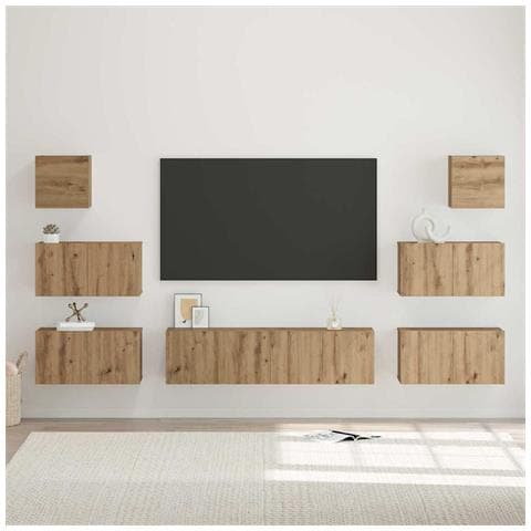 Set mobile TV 8 pcs rovere artigianale 60 x 30 x 30 cm - Foto 2
