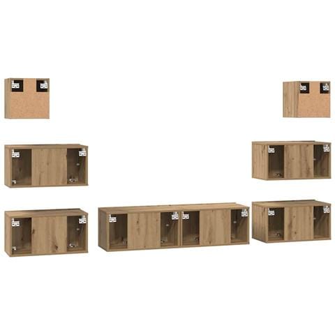 Set mobile TV 8 pcs rovere artigianale 60 x 30 x 30 cm - Foto 9