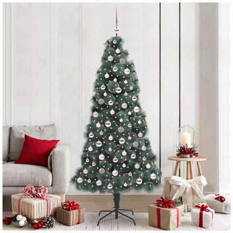 Albero di Natale artificiale preilluminato con set di palline - Foto 2