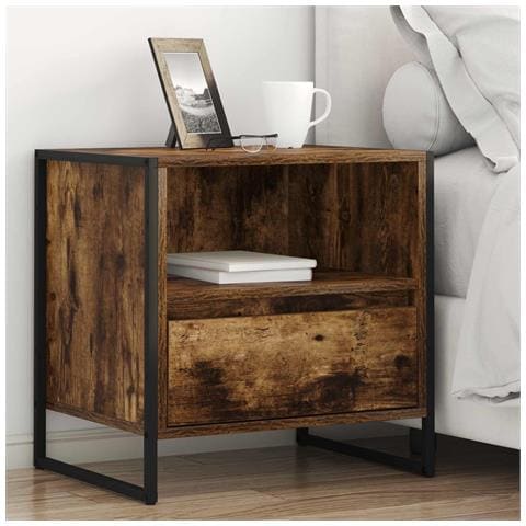 Comodino con cassetto 2 pcs Quercia Fumosa 50 x 39,5 x 50 cm - Foto 2