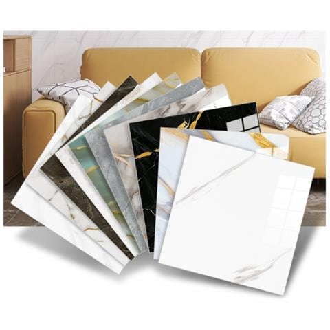 Set Di 4 Adesivi Murali Decorativi Anti-olio - Autoadesivi, Design Marmo Grigio - Foto 4