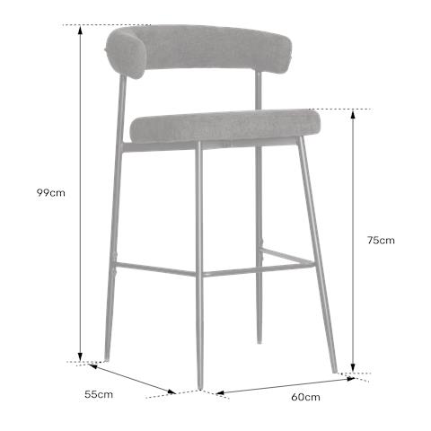 Set Di 2 Sgabelli Da Bar In Tessuto Beige Thea - Foto 2