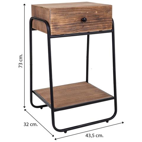 Tavolino In Legno Marrone 43,5x32x73h - Foto 8