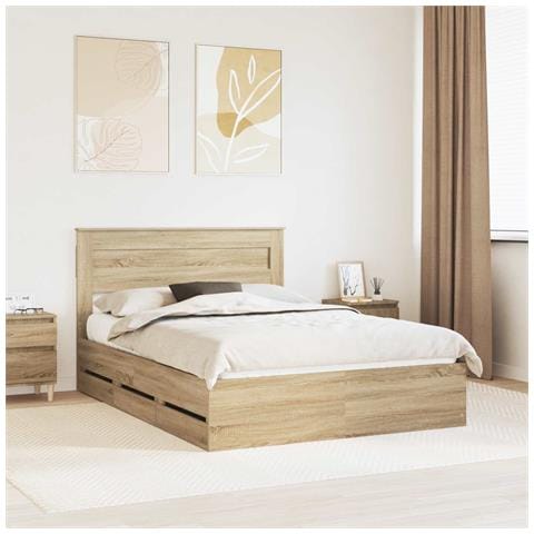 Struttura del letto con cassetto Rovere Sonoma 150 x 200 cm - Foto 2