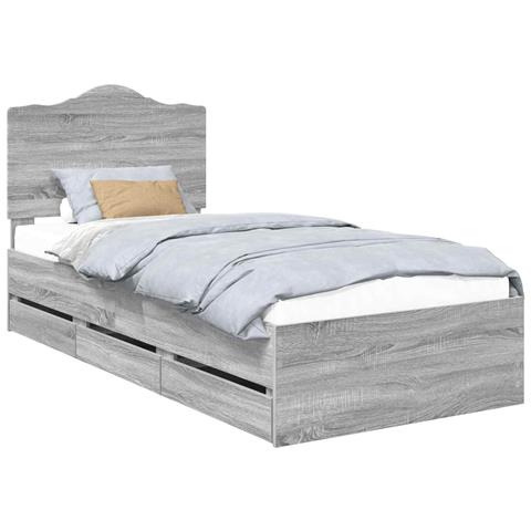 Struttura del letto con cassetto Grigio Sonoma 90 x 190 cm - Foto 1