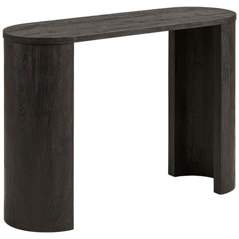 Consolle Bibione In Mdf Marrone Scuro Con Gambe In Legno 114x38x75 Cm - Foto 2