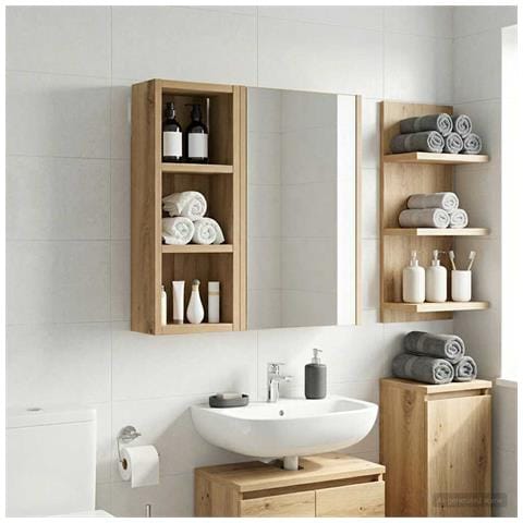 Armadio da bagno a muro Rovere Artigianale 20 x 10 x 50 cm - Foto 2