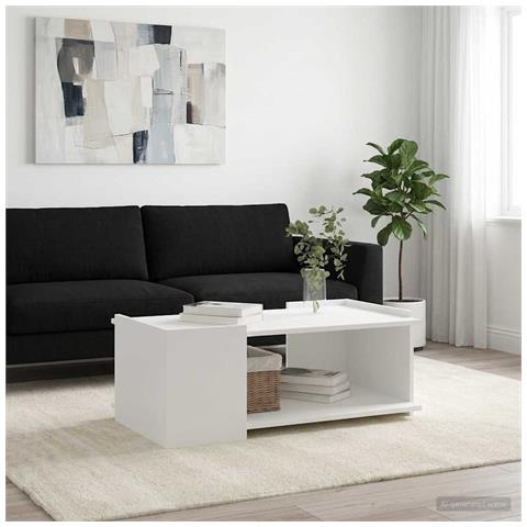 Tavolino da salotto Bianco 90 x 50 x 33 cm Legno ingegnerizzato - Foto 2