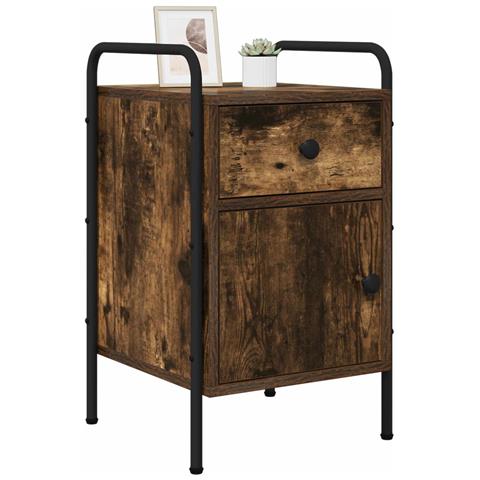 Armadio da Notte 2 pz Rovere Fumo 35 x 36,5 x 61 cm - Foto 2