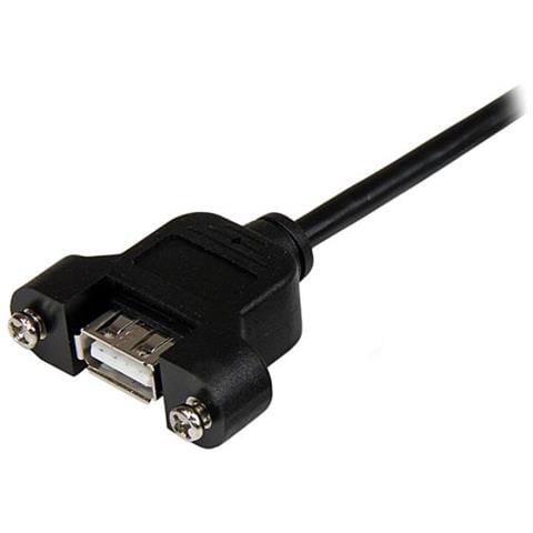 Cavo Prolunga USB 2.0 per montaggio a pannello di Tipo A / A - Connettore USB ad incasso tipo B Femmina A / Maschio A - 30cm - Foto 2