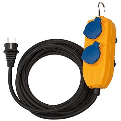 Cavo da cantiere con IP54 Power Block (prolunga a 4 vie per esterni, distributore esterno con cavo da 5 m)  - Foto 1