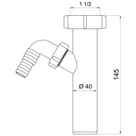 Svuotare Il Connettore Del Tubo Di Scarico Degli Scarti 11 2 bsp X 40mm Con Una Sola Entrata Della Lavastoviglie - Foto 2