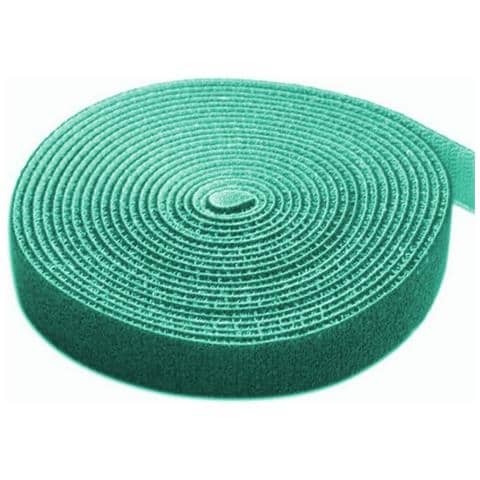 Rotolo Di Velcro Gestione Cavi Lunghezza 4m Larghezza 16mm Verde - Foto 1