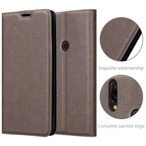 Custodia Compatibile Con Xiaomi Redmi 7 In Bruno Caffè - Coperchio Protettiva Con Chiusura Magnetica, Funzione Stand E Tasca Per Le Carte - Foto 2