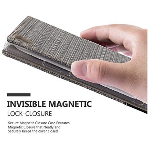 Custodia Compatibile Con Sony Xperia Xa1 Ultra In Grigio Nero - Coperchio Protettiva Con Chiusura Magnetica, Funzione Stand E Tasca Per Le Carte - Foto 2