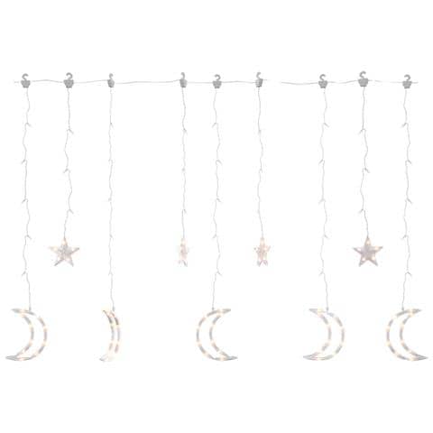 Luci Fatate Stella e Luna con Telecomando 138 LED Bianco Caldo - Foto 1