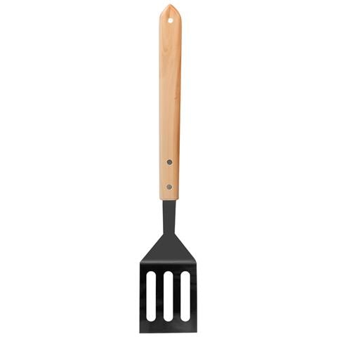Spatola Per Barbecue In Acciaio Inossidabile Con Manico In Legno Di Quercia 41cm, Noir / Beige - Foto 2
