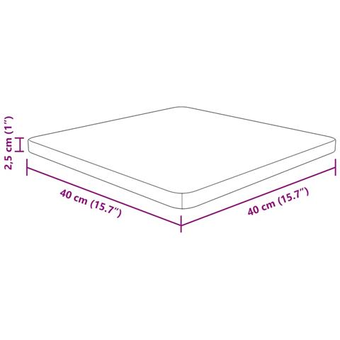 Piano Tavolo Quadrato 40x40x2,5 Cm Massello Rovere Non Trattato - Foto 4