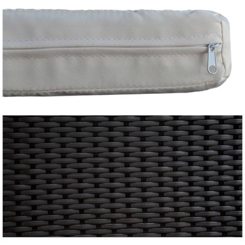Set Di Mobili Da Giardino Corfou In Resina Intrecciata Nera - 4 Posti - Cuscini Beige - Foto 9