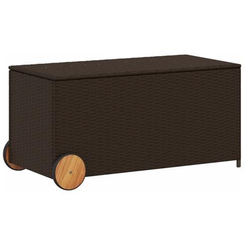 Contenitore Da Giardino Con Ruote Marrone 190l In Polyrattan - Foto 1