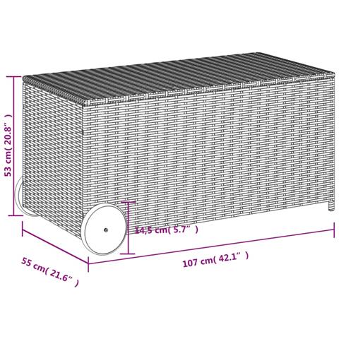 Contenitore Da Giardino Con Ruote Marrone 190l In Polyrattan - Foto 10