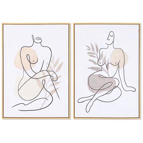 Quadro Dkd Home Decor 50 X 3,5 X 70 Cm Astratto Scandinavo (2 Unità) - Foto 1