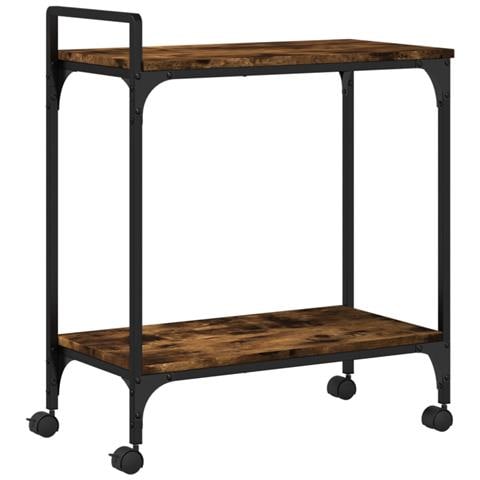 Carrello Da Cucina Rovere Fumo 60,5x31x72,5cm Legno Multistrato - Foto 2