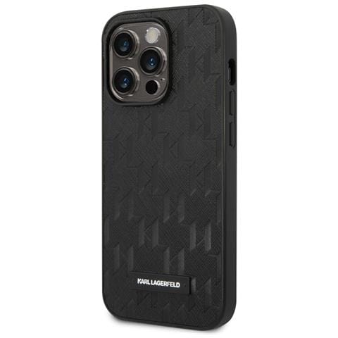 Cover Per Iphone 14 Pro Max Pu Saffiano Monogram, Nero - Foto 1
