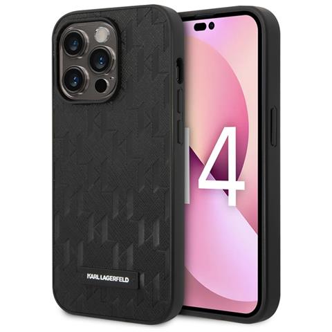 Cover Per Iphone 14 Pro Max Pu Saffiano Monogram, Nero - Foto 2