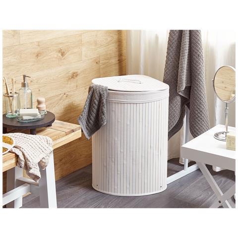 Cestino Matara Legno Di Bambù Bianco 57 L - Foto 1